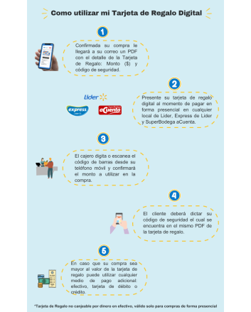 Tarjeta de Regalo Digital Lider $50.000